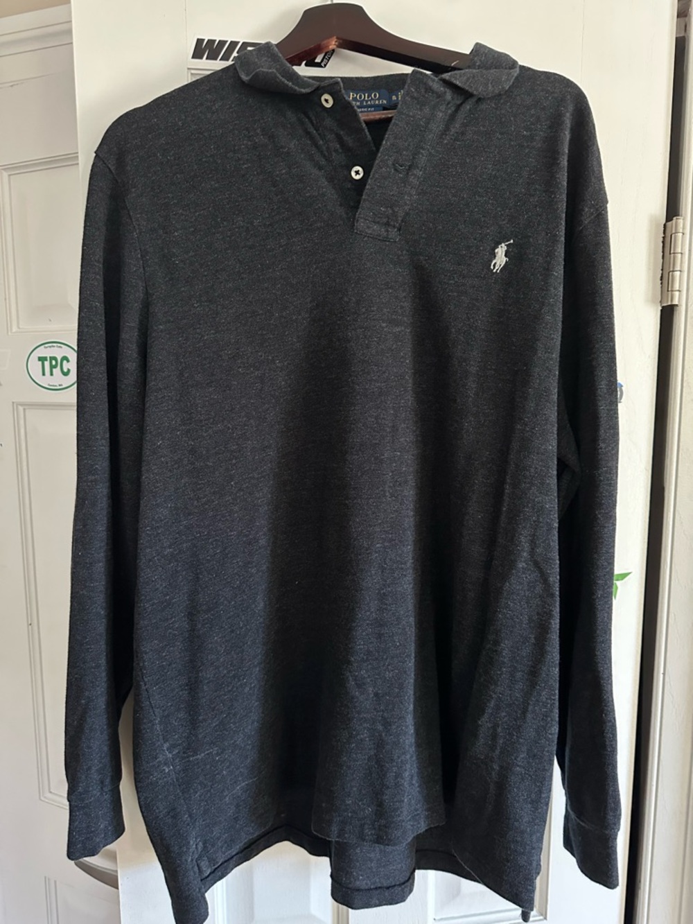Ralph Lauren Charcoal Heather Long Sleeve Polo